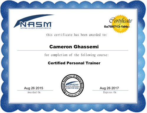 Cameron Ghassemi - Certified Personal Trainer